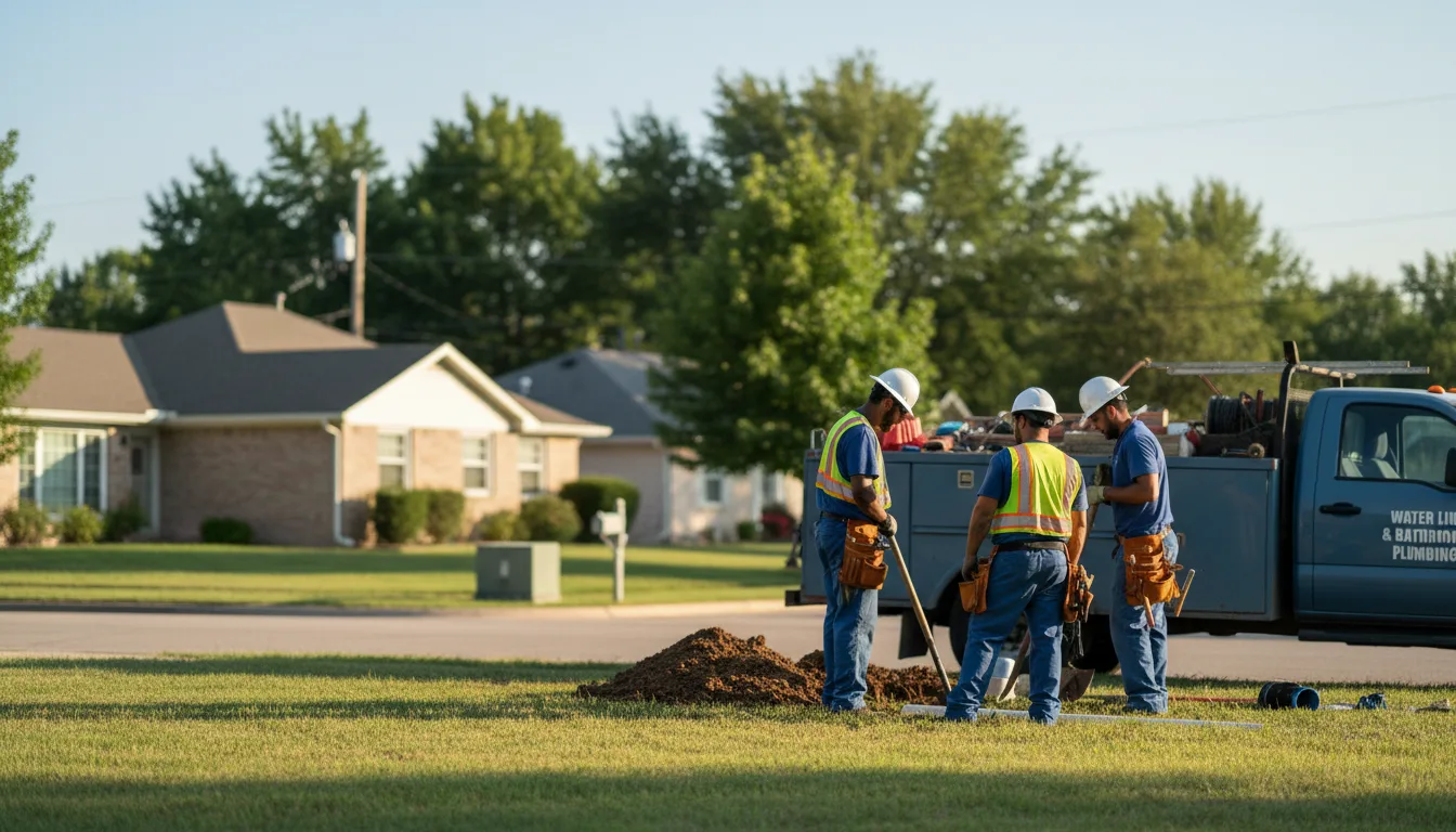 Residential water line and bathroom plumbing service in Seymour, TX
